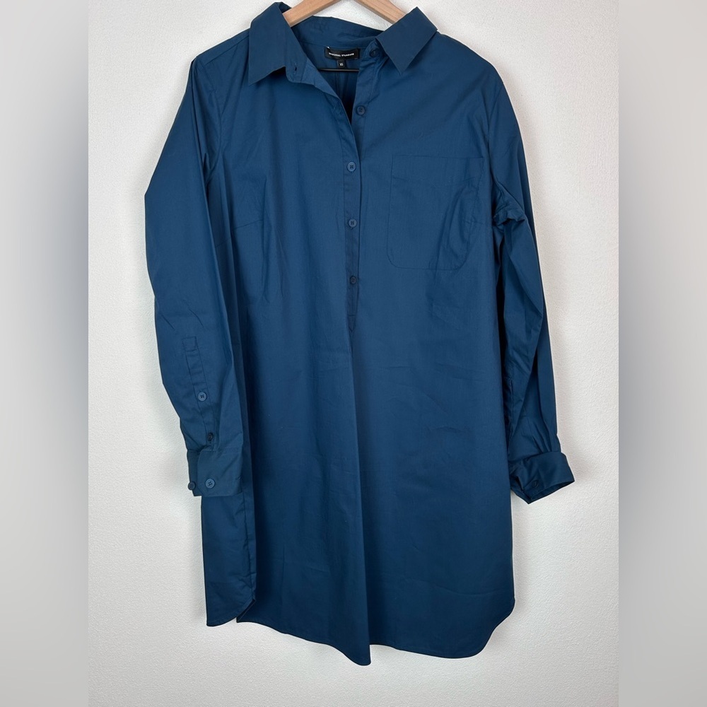 NWT Universal Standard Navy Blue Shirt Dress Pockets Size XS (10-12)